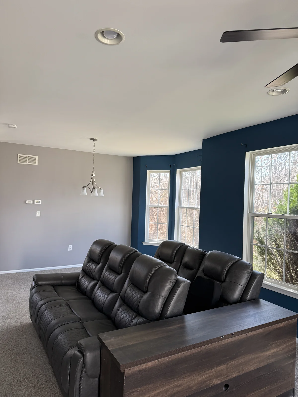 Navy Blue Accent Wall Living Room in Mount Laurel NJ